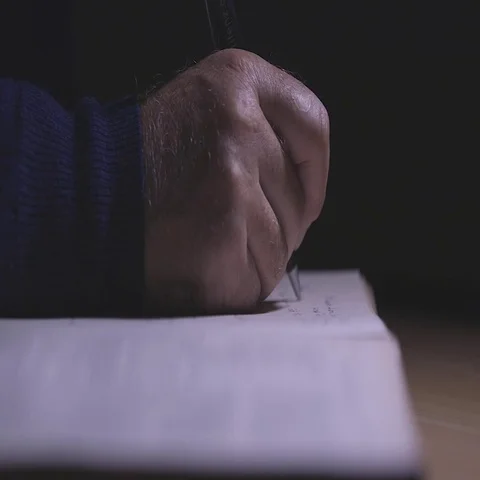 Hand writing in old book Stock Footage 69304677