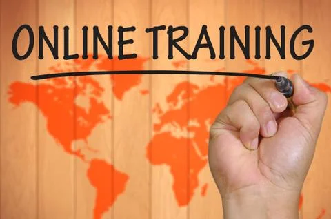 Hand writing online training Foto stock
