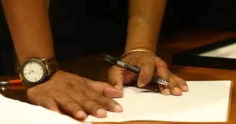 Hand Writing On a Paper Stock Footage 116461640