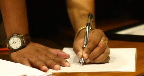 Hand Writing On a Paper Stock Footage 116461643
