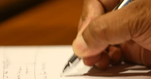Hand Writing On a Paper Stock Footage 116461659