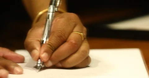 Hand Writing On a Paper Stock Footage 116465059