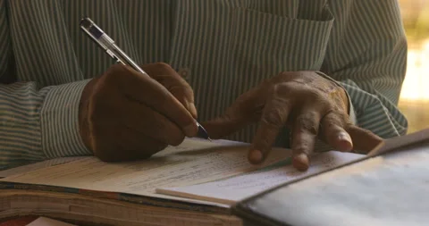 Hand Writing On a Paper Stock Footage 166963857