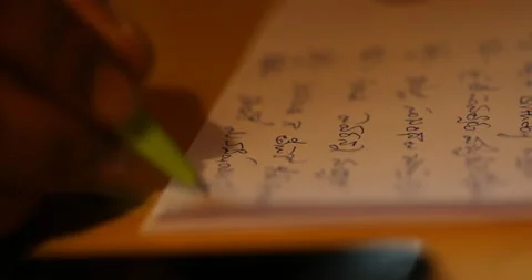 Hand Writing On a Paper Stock Footage 169559601