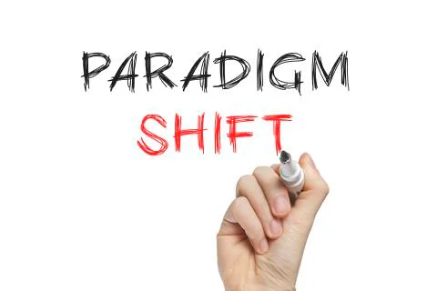 Hand writing paradigm shift 스톡 일러스트