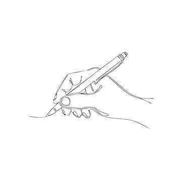 Hand writing with a pen, drawn in a continuous single line. Minimalist vect.. Stockillustratie