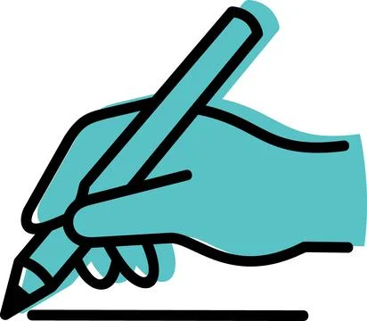 Hand writing pen flat icon, education and business Stock Illustration