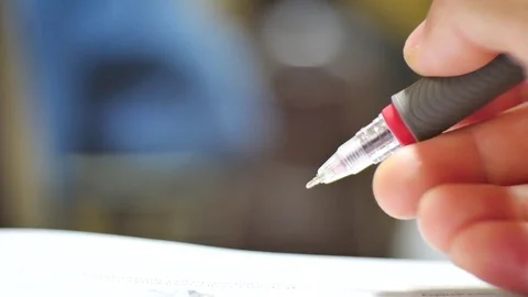Hand writing with pen. Stock Footage 83669476