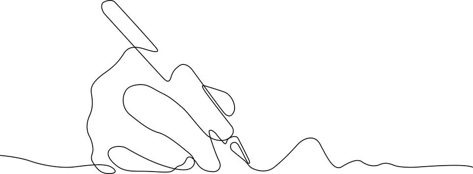 Hand writing with pen Vector Illustrazione stock