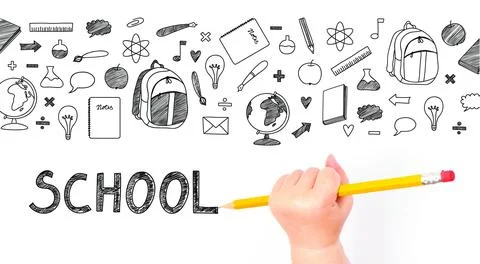 Hand writing with pencil Stock Illustration