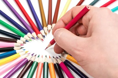 Hand is writing with a pencil Stock Photos