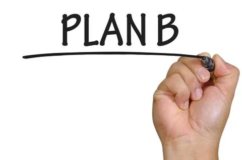Hand writing plan B Foto stock