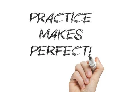 Hand writing practice makes perfect Stock Illustration
