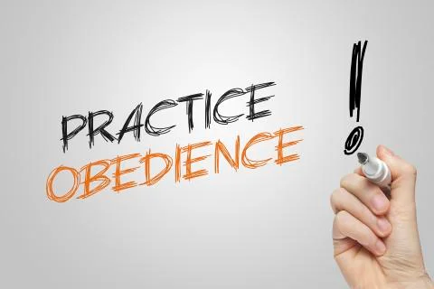 Hand writing practice obedience Stock Illustration