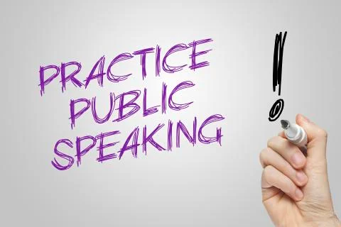Hand writing practice public speaking Stock Illustration