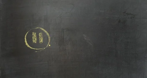 Hand writing "Press Pause" on blackboard Stock Footage 127209870