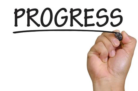 Hand writing progress Foto stock