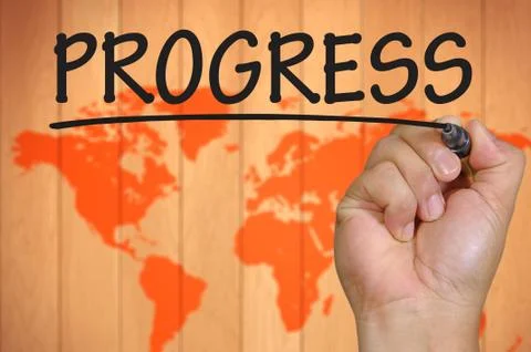 Hand writing progress Foto stock