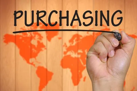 Hand writing purchasing Stock Photos