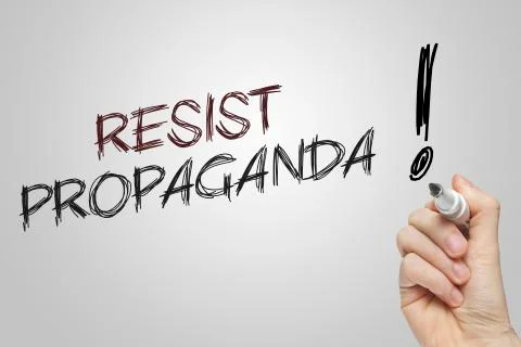 Hand writing resist propaganda Stock Illustration