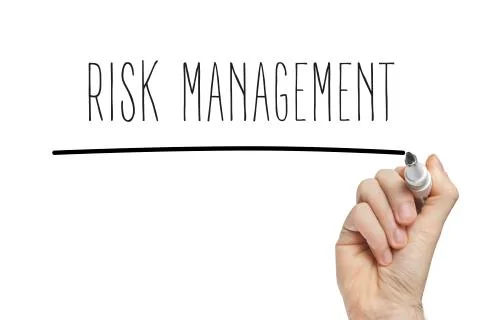 Hand writing risk management 库存插图