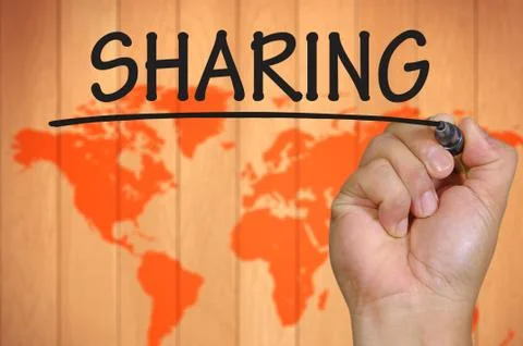 Hand writing sharing Stock Photos