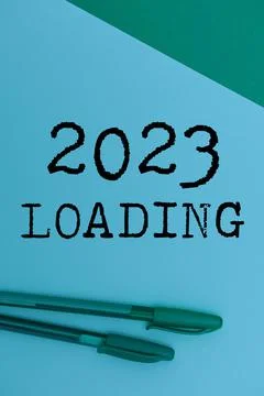 Hand writing sign 2023 Loading, Business idea Advertising the upcoming year F Stock Illustration