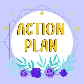 Hand writing sign Action Plan. Conceptual photo list of things or schedule to be Stock Illustration