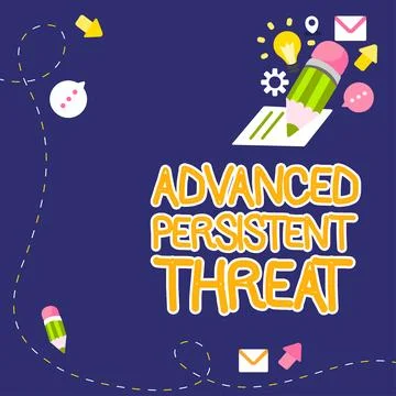 Hand writing sign Advanced Persistent Threat. Word Written on unauthorized user 스톡 일러스트