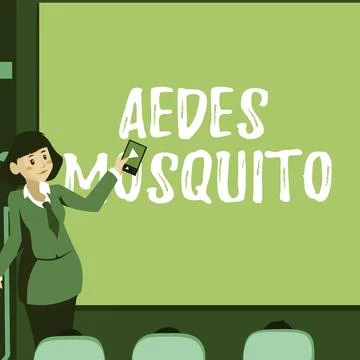 Hand writing sign Aedes Mosquito. Internet Concept the yellow fever mosquito Stockillustratie