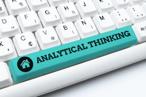 Hand writing sign Analytical Thinking. Internet Concept break down complex Stock Photos