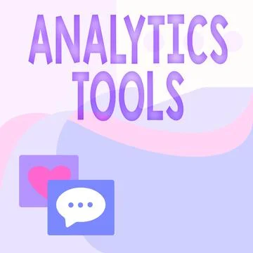 Hand writing sign Analytics Tools. Business idea pieces of web application Stock Illustration