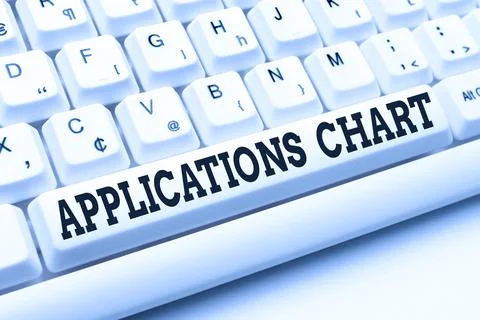 Hand writing sign Applications Chart. Business idea graph used to study how a Stock Photos