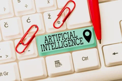 Hand writing sign Artificial Intelligence. Internet Concept Machine copy Stock Photos