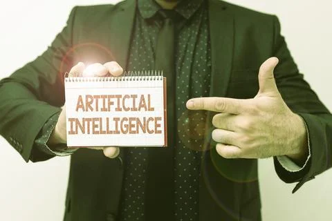 Hand writing sign Artificial Intelligence. Business showcase Machine copy Stock Photos