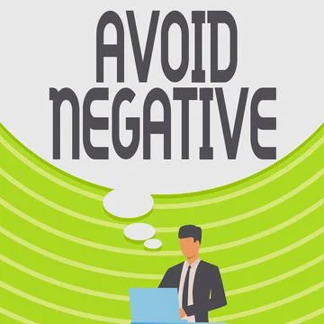 Hand writing sign Avoid Negative. Internet Concept Staying away from pessimistic 库存插图