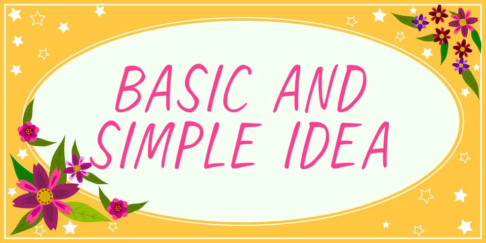 Hand writing sign Basic And Simple Idea. Word Written on Plain Mental Images or Stock Illustration