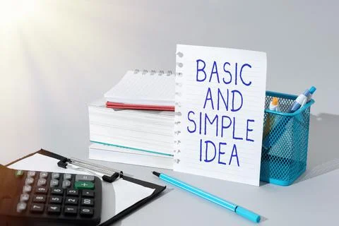 Hand writing sign Basic And Simple Idea. Internet Concept Plain Mental Images 스톡 사진