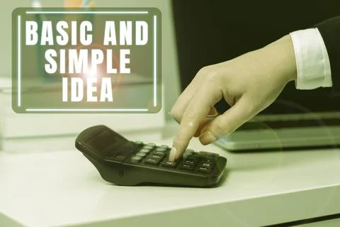 Hand writing sign Basic And Simple Idea. Business approach Plain Mental Images Stock Photos