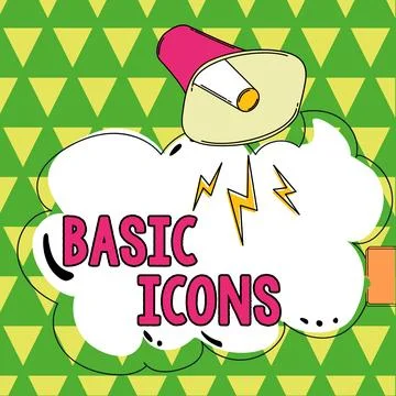 Hand writing sign Basic Icons. Business concept pictogram or ideogram displayed イラスト素材