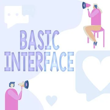 Hand writing sign Basic Interface. Internet Concept boundary across which two 库存插图