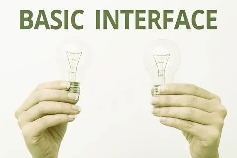 Hand writing sign Basic Interface. Concept meaning boundary across which two 库存照片