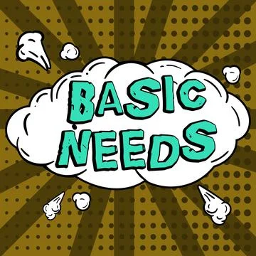 Hand writing sign Basic Needs. Business idea something that you must have in Illustrazione stock