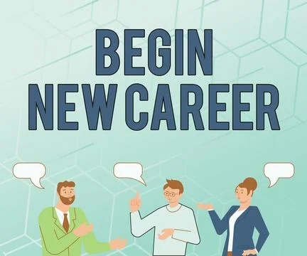 Hand writing sign Begin New Career. Business concept occupational or Stock Illustration
