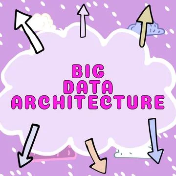 Hand writing sign Big Data Architecture. Business concept designed to handle the Illustration