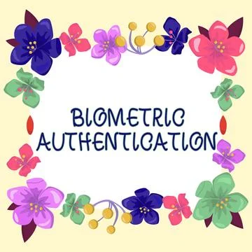 Hand writing sign Biometric Authentication. Business idea identity verification イラスト素材