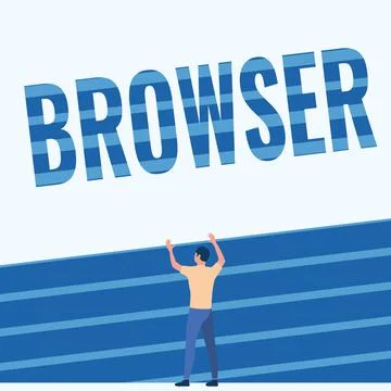 Hand writing sign Browser. Conceptual photo Computer program Graphical user Stock-Illustration