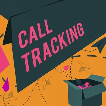 Hand writing sign Call Tracking. Business showcase Organic search engine Digital Stock Illustration