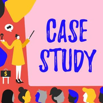 Hand writing sign Case Study. Concept meaning A subject matter to be discussed Illustrazione stock