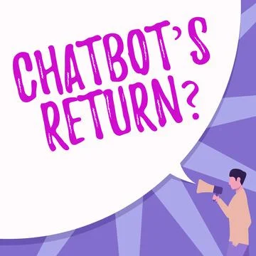 Hand writing sign Chatbot s is Return Question. Business showcase program that 스톡 일러스트